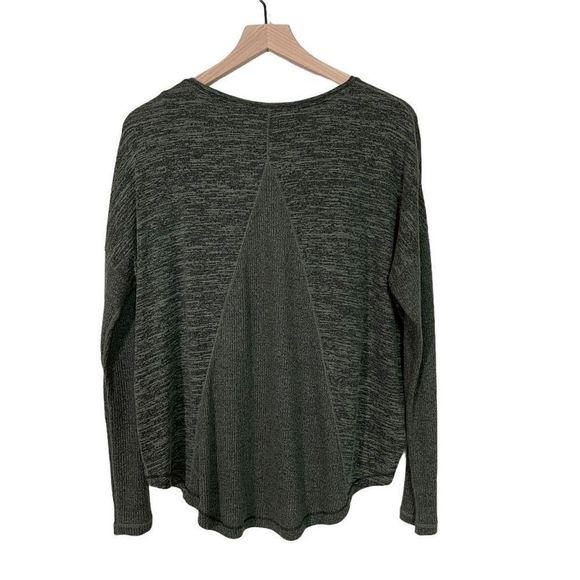 Rag & Bone/JEAN Amelie Long Sleeve Top Relaxed Fit Heathered Olive XXS NWT - Picture 2 of 7